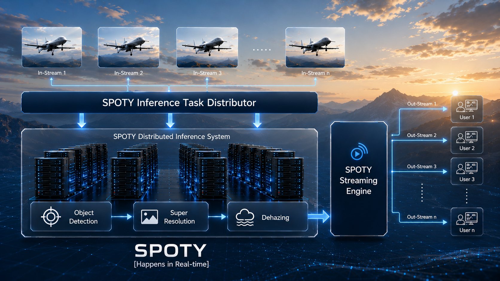 SPOTY dağıtık çıkarım ve akış mimarisi